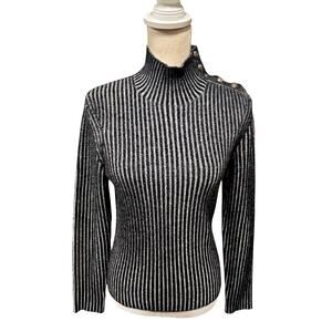 Carlisle Charcoal and Ivory Ribbed Sweater